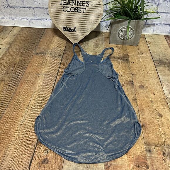 Lululemon What The Sport Singlet Tank Top Heathered Poseidon Gold W1L07S size 4 - Picture 9 of 11